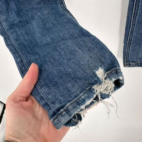 Reformation Hepburn High Rise Jeans Skinny Jeans Distressed Rainier Blue Size 26 - Picture 8 of 13